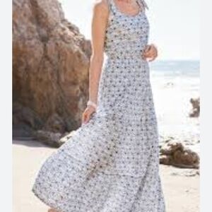 Soft Surroundings Eyelet White Floral Maxi Dress NWOT